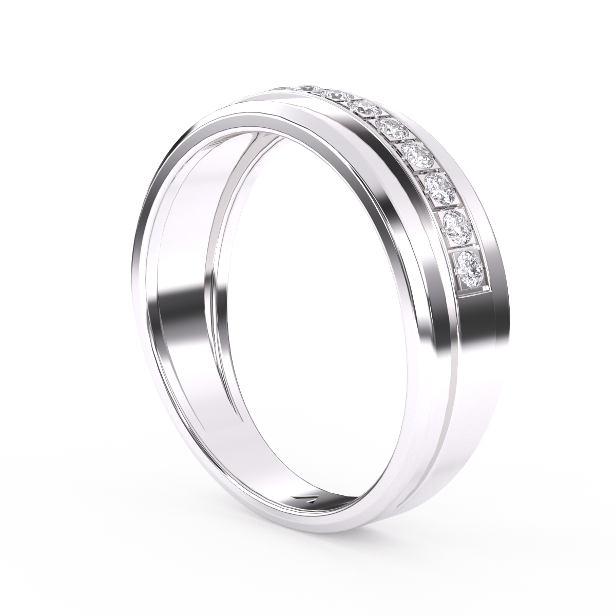 Minimalist Colorless Diamond Wedding Band